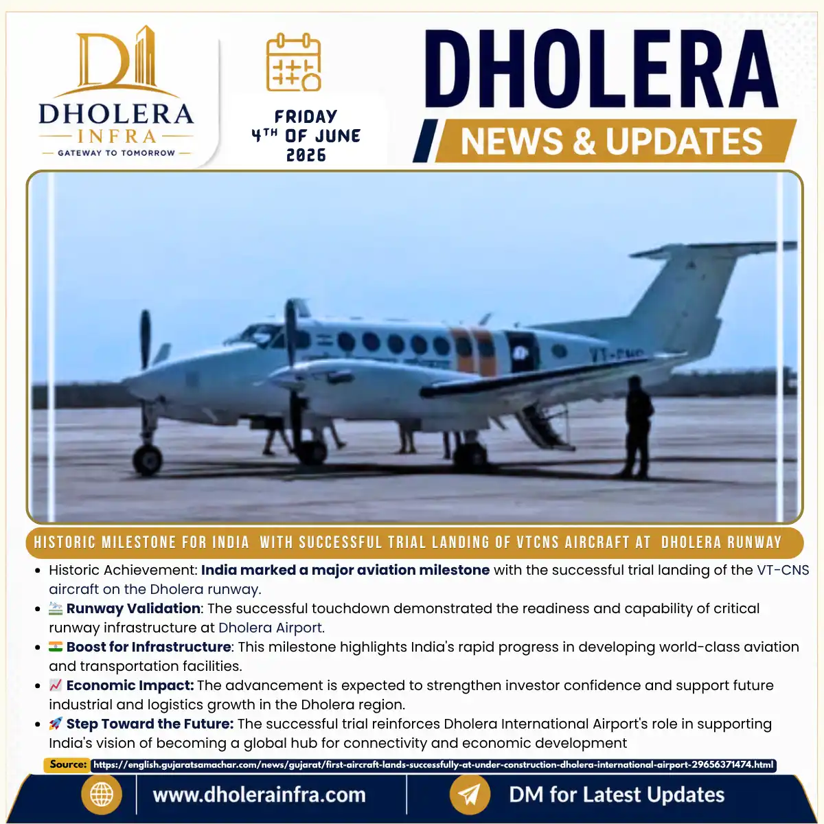 First Flight landed at Dholera