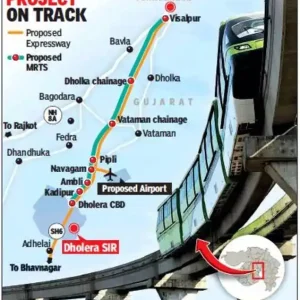 Dhoelra Ahmedabad rail connectivity Map
